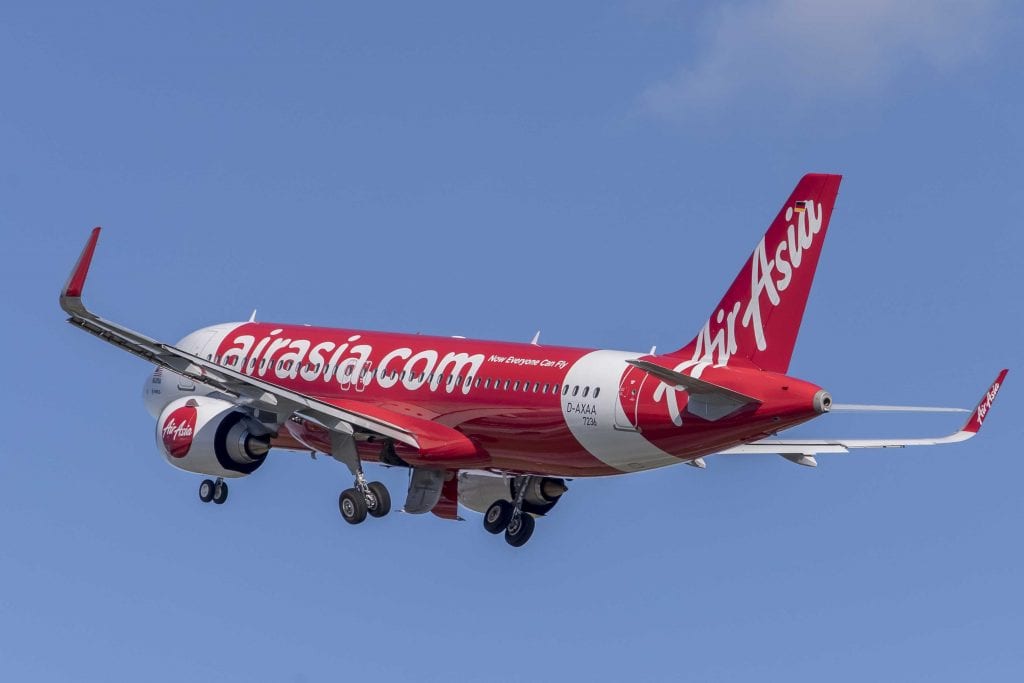An AirAsia Airbus A320 taking off