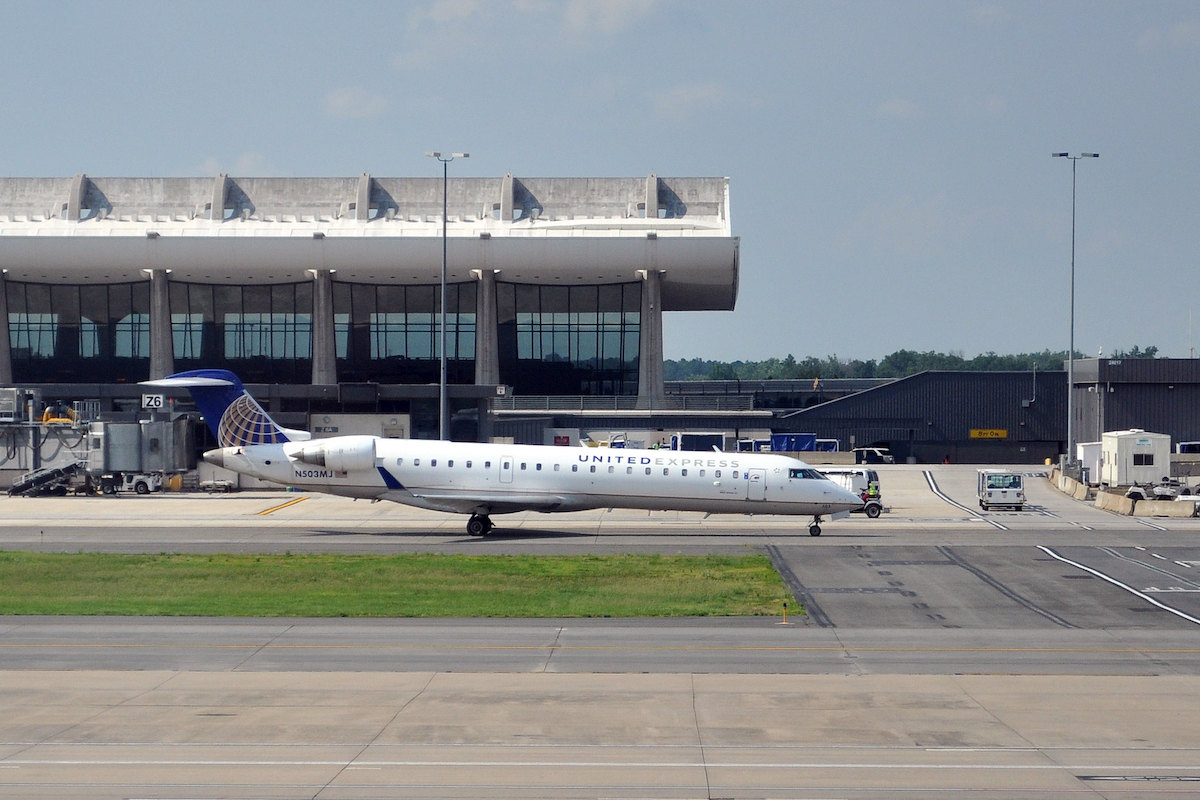 A United Express plane at Washington Dulles airport
