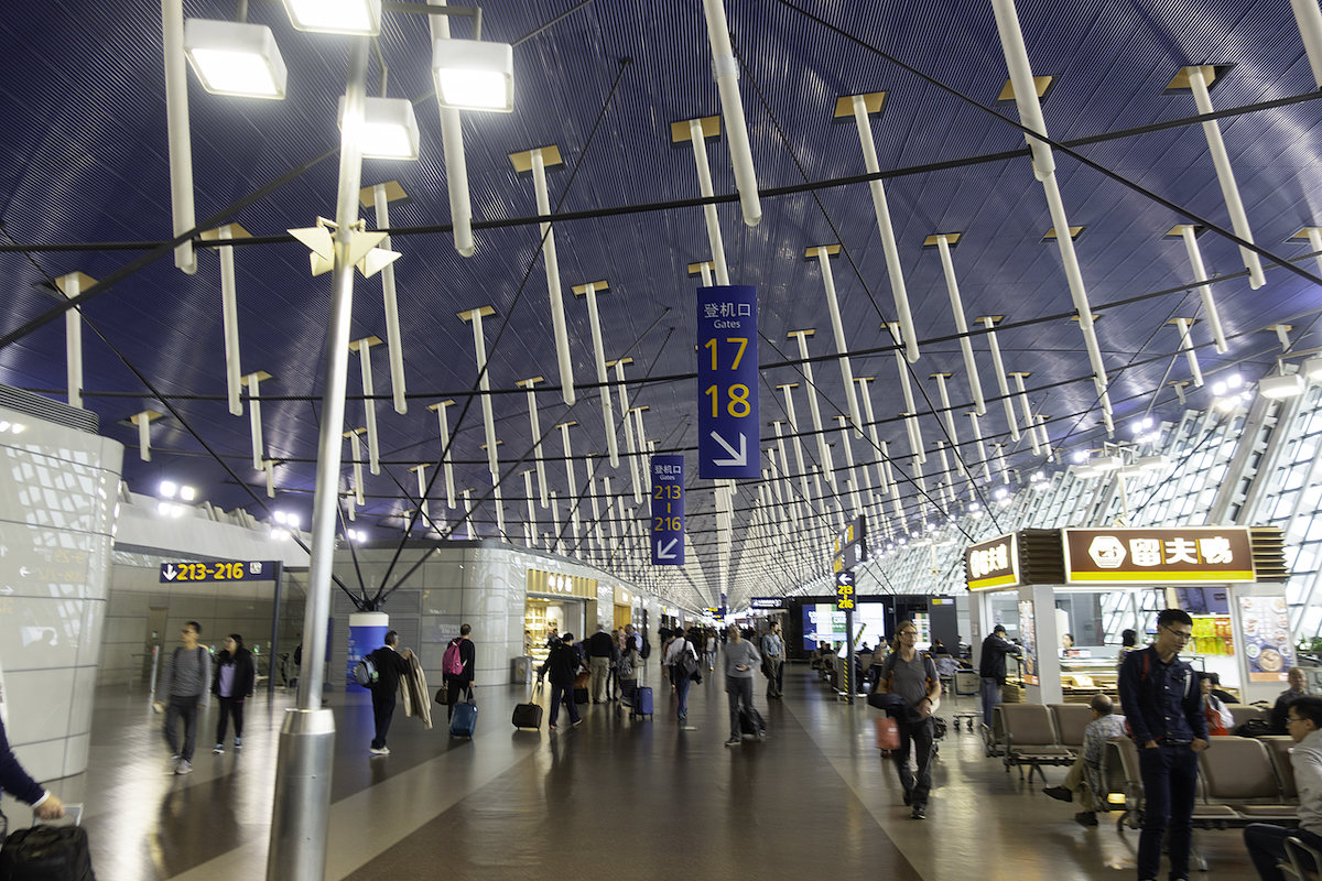 The concourse at Shanghai's Pudong airport