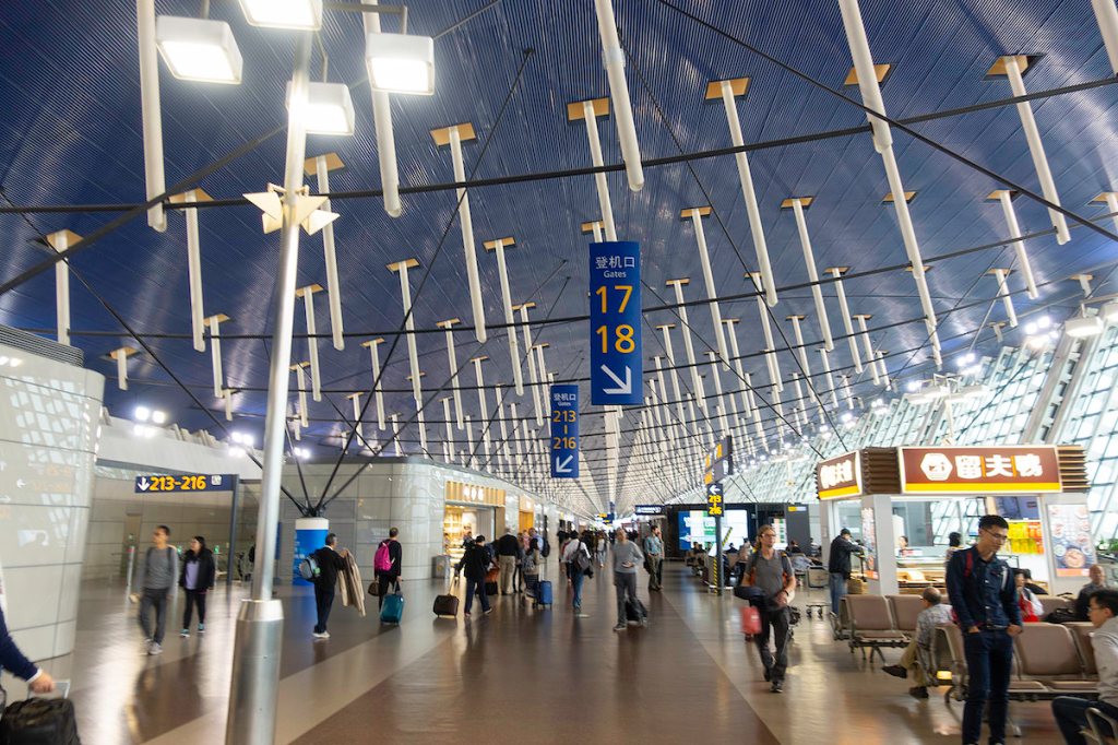 The concourse at Shanghai's Pudong airport