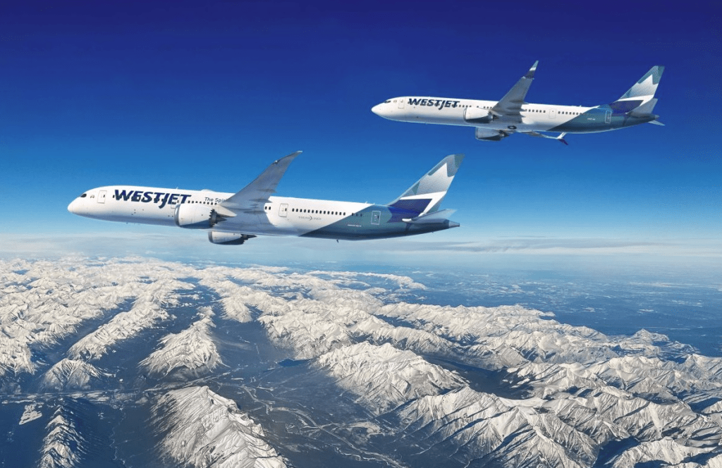 A render of WestJet's new Boeing jets
