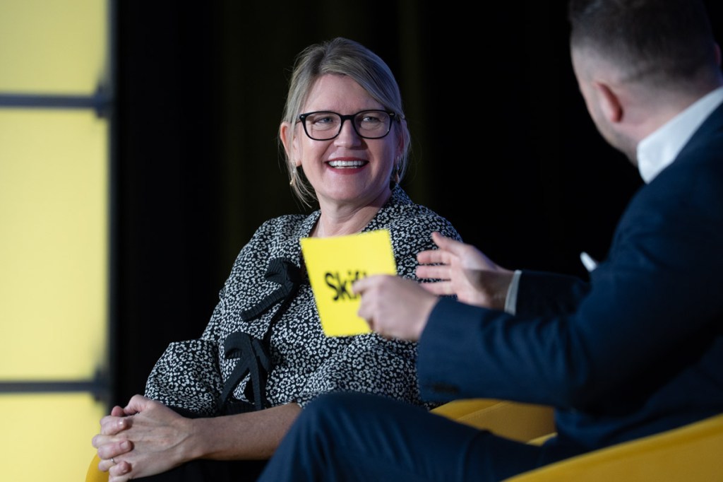 JetBlue CEO Joanna Geraghty at SAF 2025.