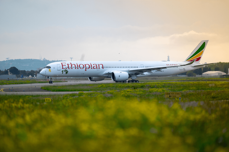 An Ethiopian Airlines Airbus A350-900.